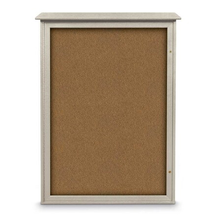 United Visual Products Indoor Enclosed Combo Board, 72"x36", White Frame/Black Porc & Pumice UVCB7236W-BLKPORC-PUMICE